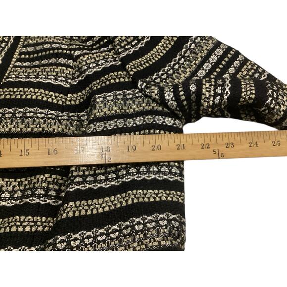 Chico's black and gold striped metallic tweed long jacket size 2 - Picture 6 of 8